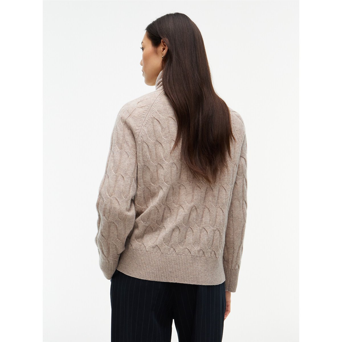 Wool Cable Knit Turtleneck Jumper light camel , TOMMY HILFIGER