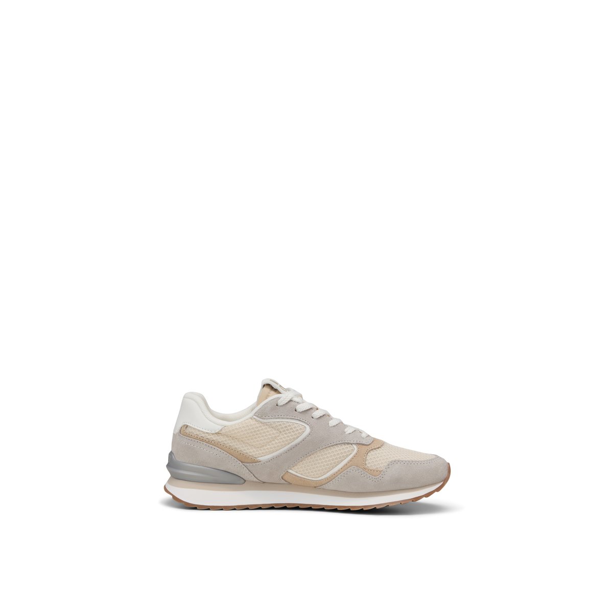 Sneaker modèle Maxima en cuir de vache et polyester recyclé gris, MARC O'POLO