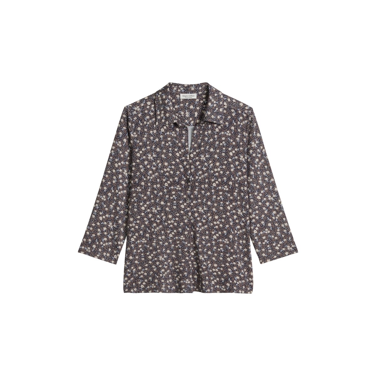 Chemisier en jersey imprimé regular en LENZING™ ECOVERO™ gris, MARC O'POLO