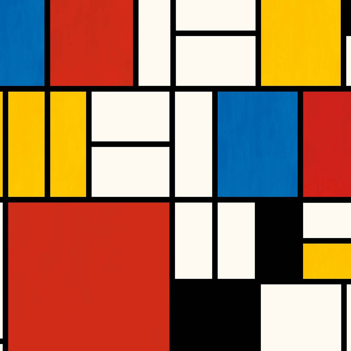 Papier peint, illustration mondrian multicolore, HEXOA