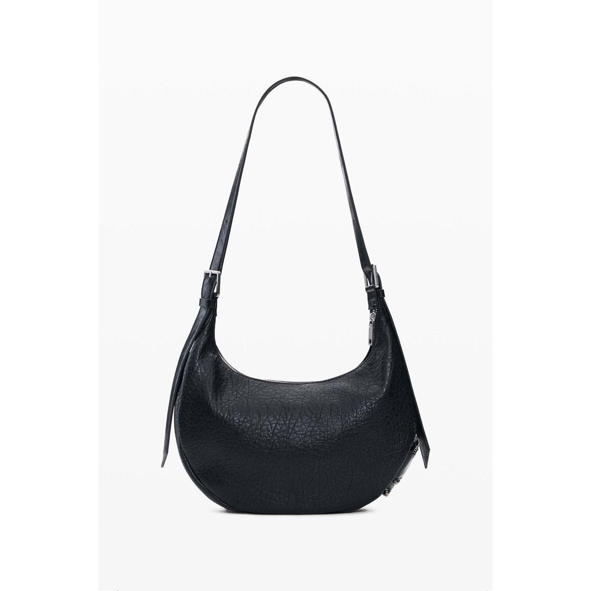 Sac d’épaule clouté moyen noir, DESIGUAL