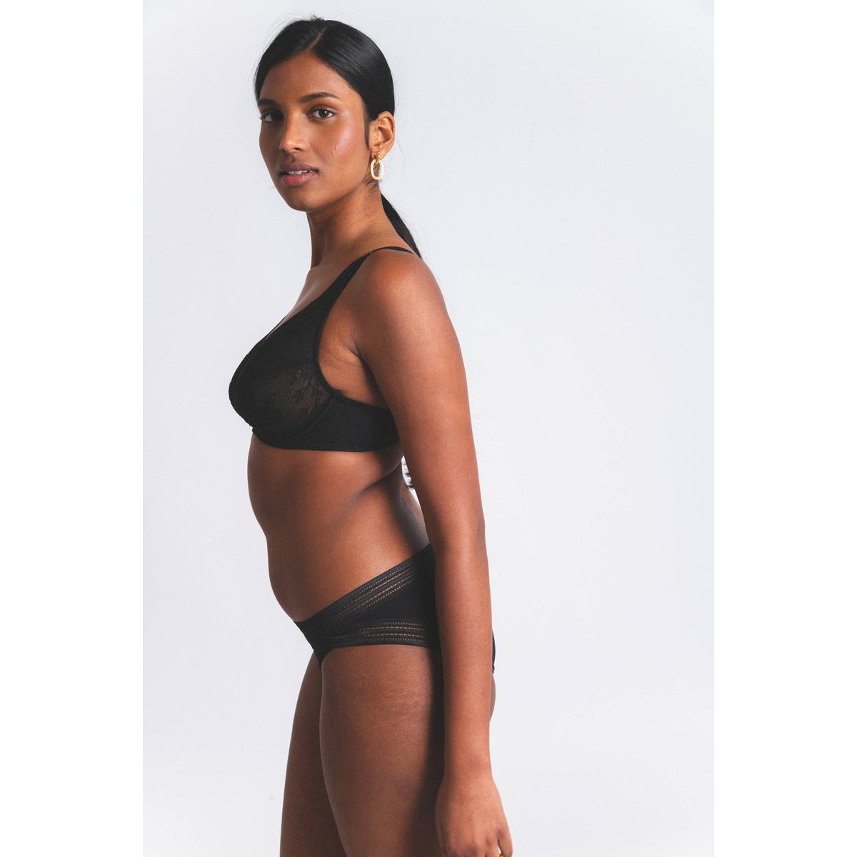 Soutien-gorge triangle grande taille en dentelle MISS LEJABY noir, MAISON LEJABY