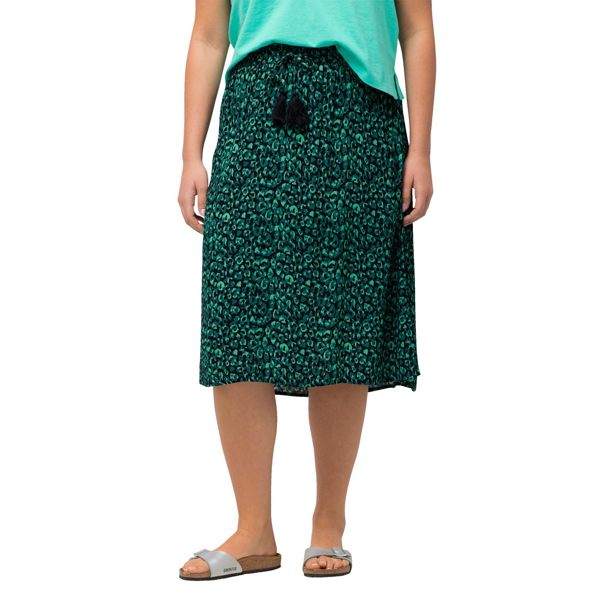 Jupe midi à motif léopard marine, ULLA POPKEN