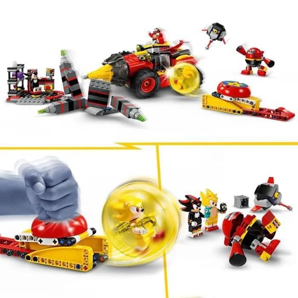 LEGO Sonic The Hedgehog : Super Sonic contre Egg Drillster - Aventure Épique 76999 jaune, LEGO