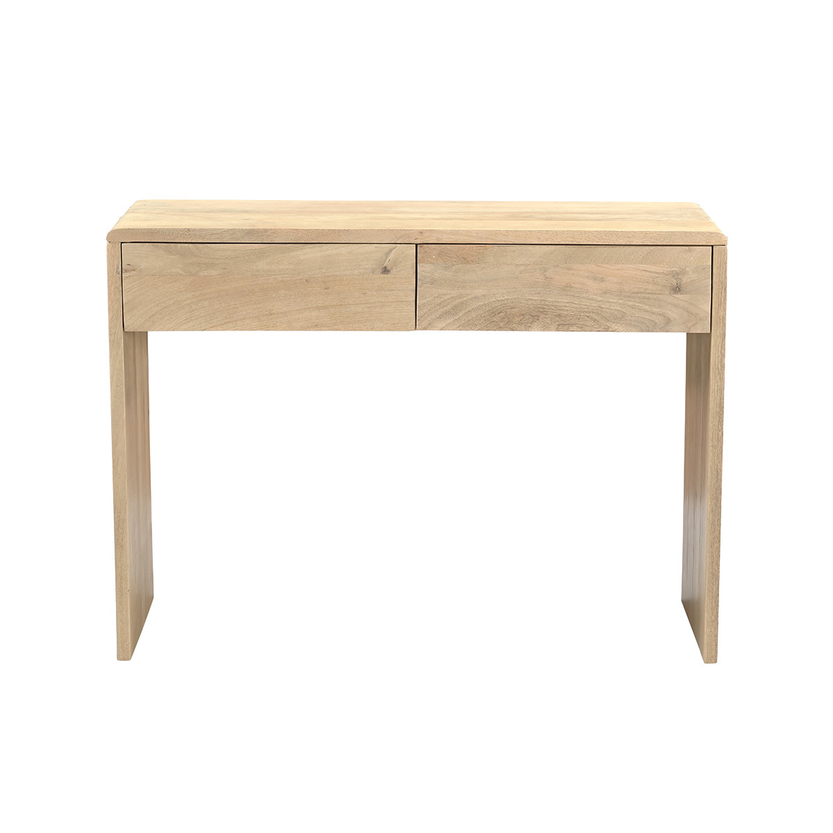 Console avec rangements en bois clair manguier massif L105 cm LATIKA couleur unique, MILIBOO
