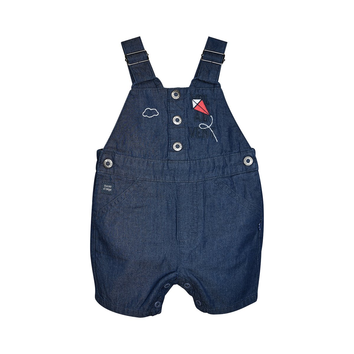 Tshirt salopette nikos jean court bebe bleu, SUCRE D'ORGE