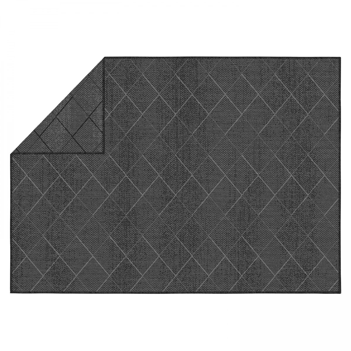 Tapis d'extérieur en polypropylène teinté dans la masse, DIOMA noir, OVIALA