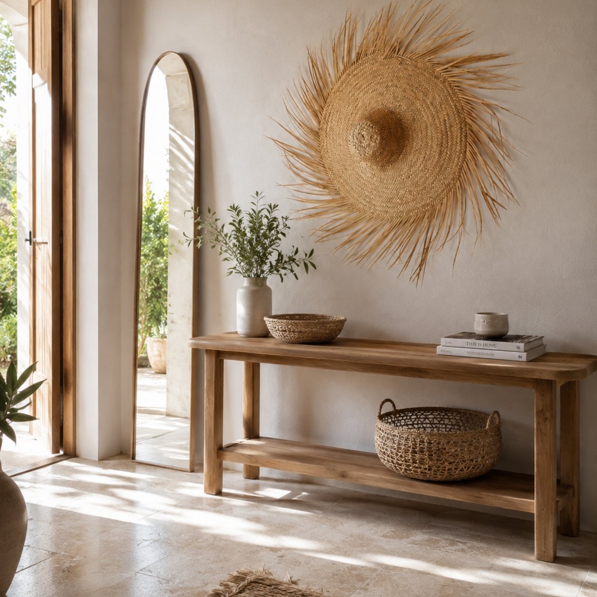 Chapeau de paille naturelle XXL - LOJI naturel, HOME MAISON