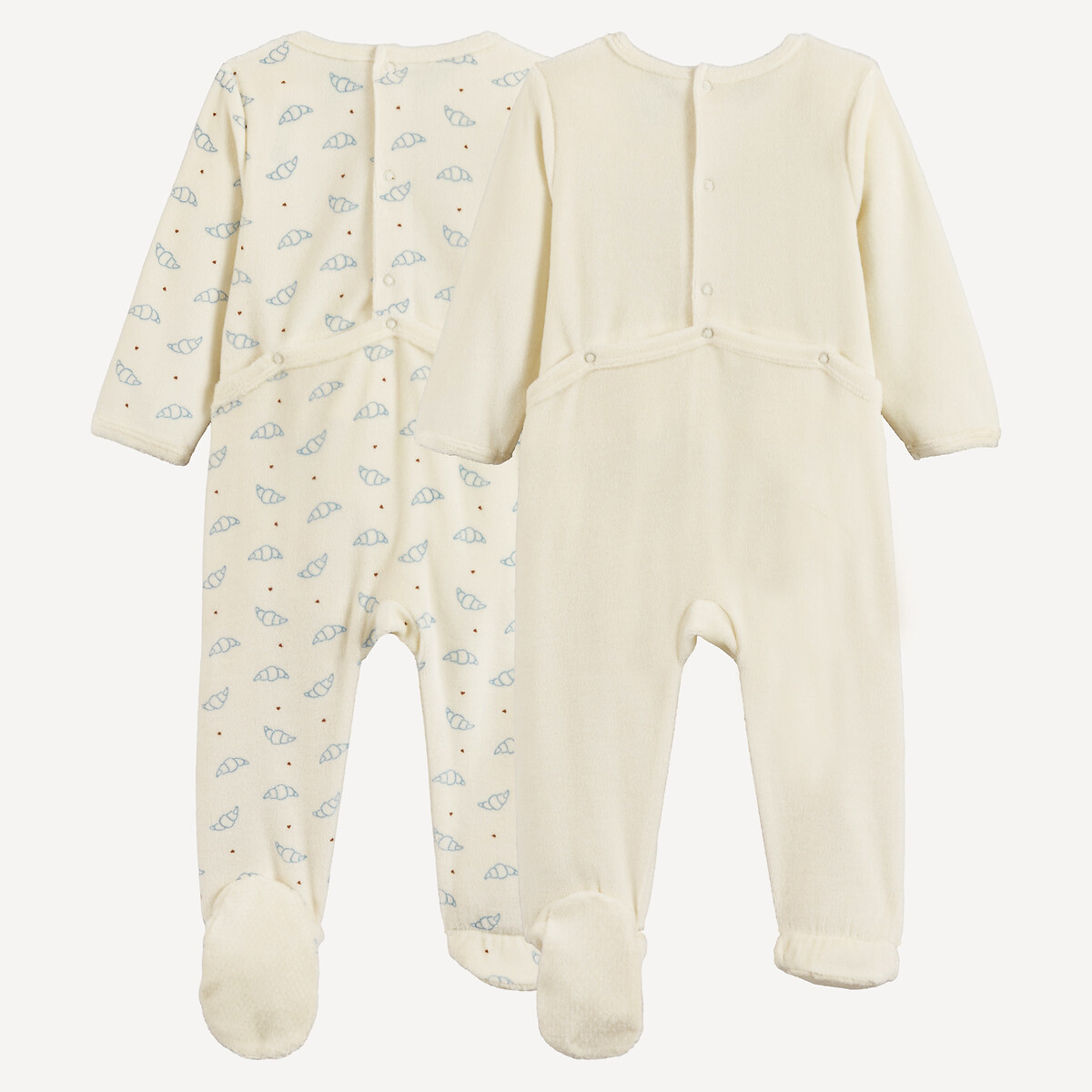 Conjunto de 2 pijamas de uma peça, em veludo sortido, LA REDOUTE COLLECTIONS