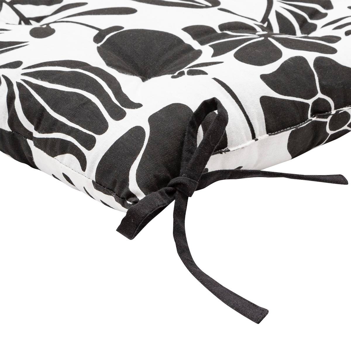 Galette de chaise TWISTED LIME noir et blanc, ATMOSPHERA