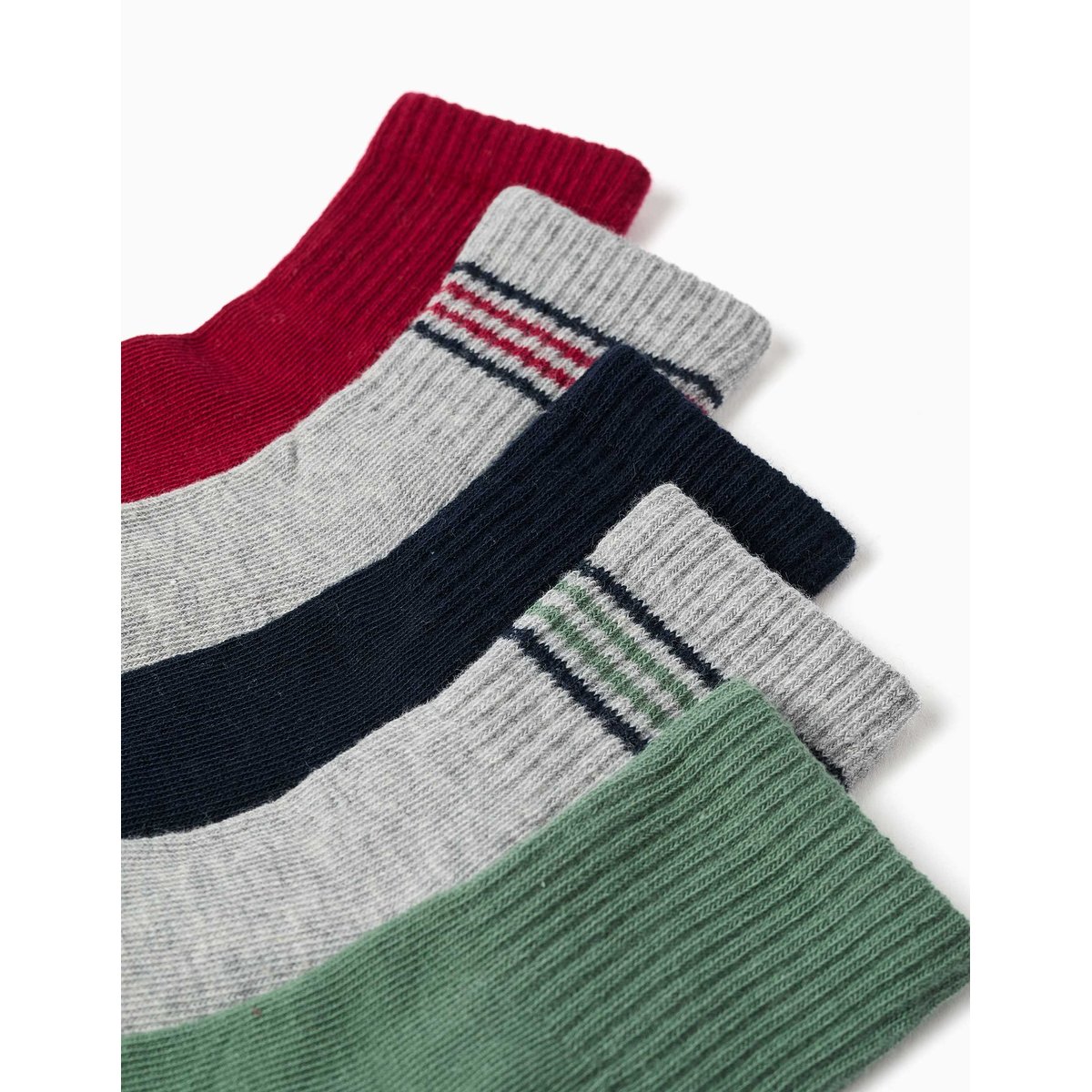 Lot de 5 paires de chaussettes unies/à rayures multicolore, ZIPPY