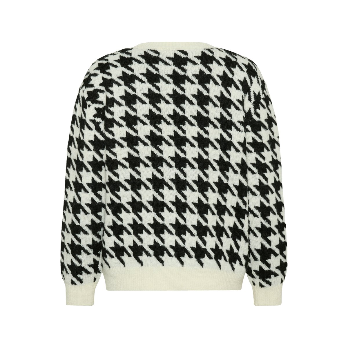 Pullover tricoté blanc noir chalk/black houndstooth, KAFFE