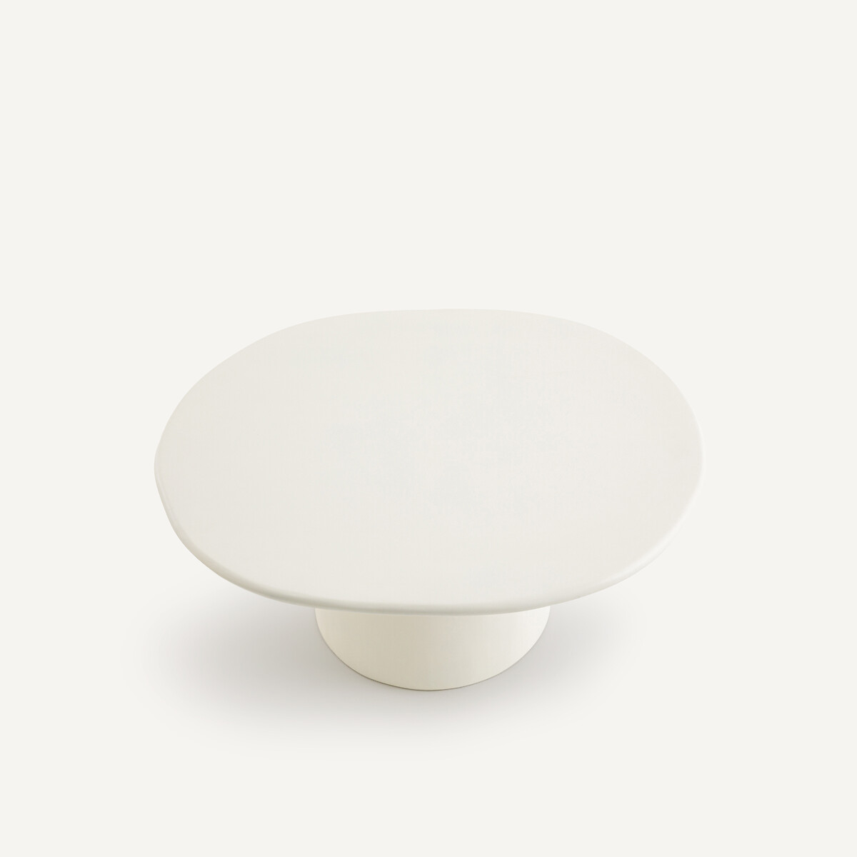 Table basse en acacia massif, hauteur 38,5 cm, Oreus blanc ecume, AM.PM