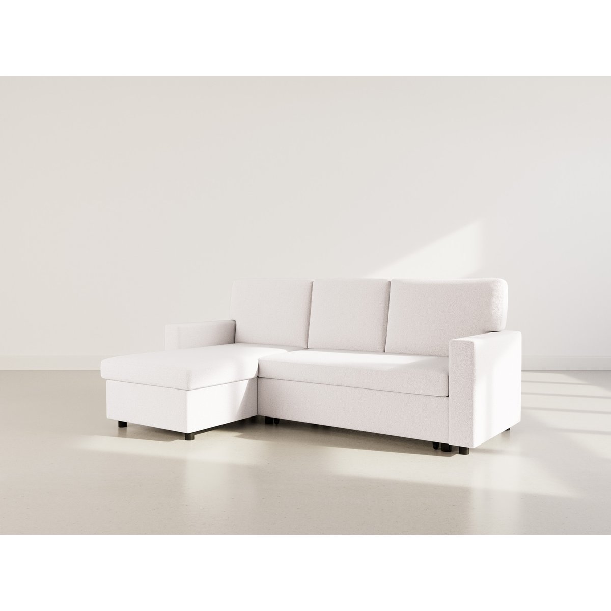 Canapé d’angle réversible convertible, MEIYA beige, BEST MOBILIER