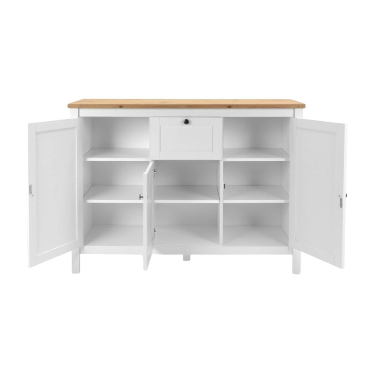 Buffet haut 3 portes 1 tiroir campagne chic VENZA blanc, PIER IMPORT