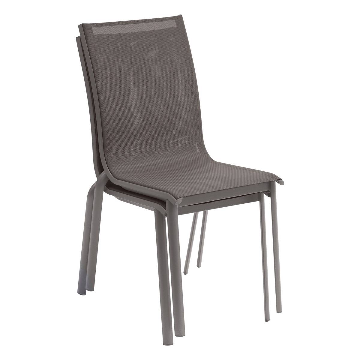 Chaise de jardin empilable en aluminium AXANT wengé, HESPERIDE
