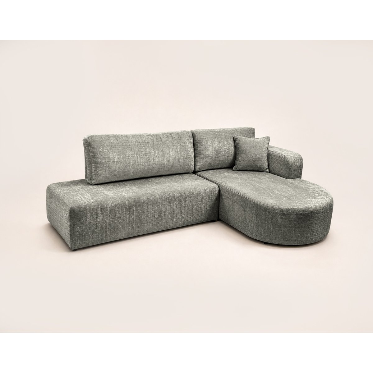 Canapé angle droit convertible velours texturé, MIRO gris, BEST MOBILIER