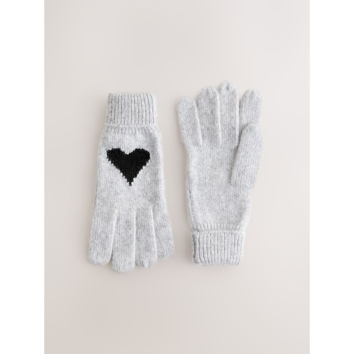 Gants en tricot coeur gris, NEXT