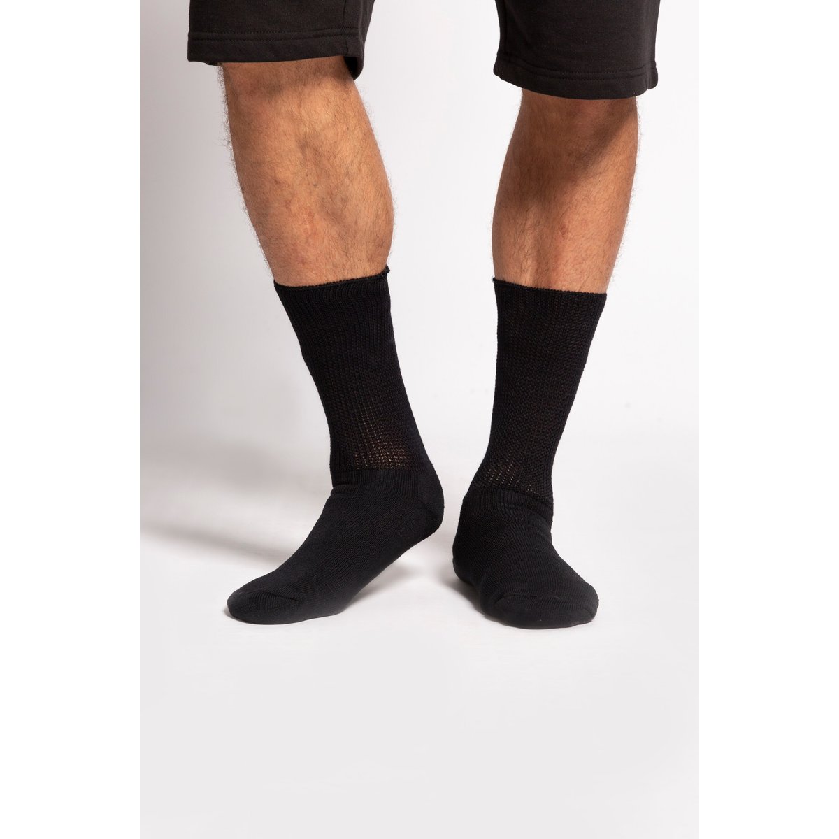 Chaussettes en coton avec renfort au talon classique noir, JP1880