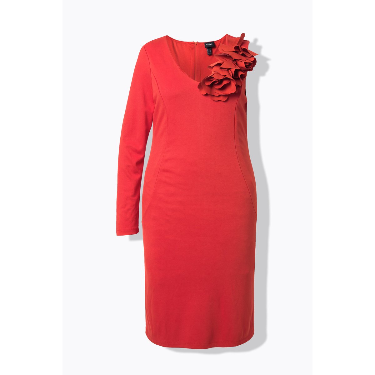 Robe en jersey avec application floral rouge, ULLA POPKEN