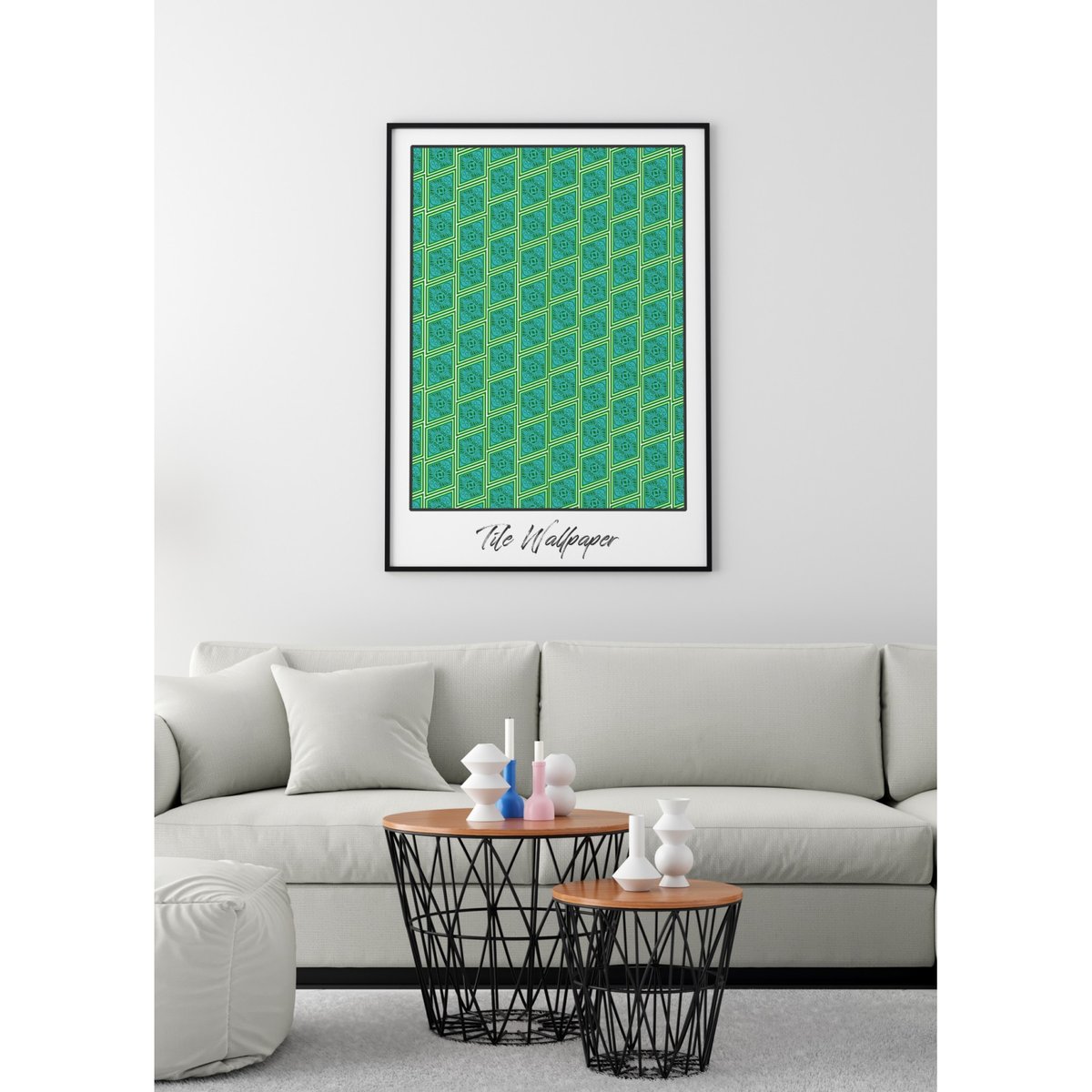 Affiche Tile Wallpaper blanc, L'AFFICHERIE