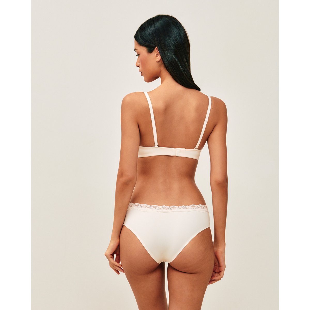 Shorty en microfibre et dentelle NEW SOFTIZ creme, UNDIZ