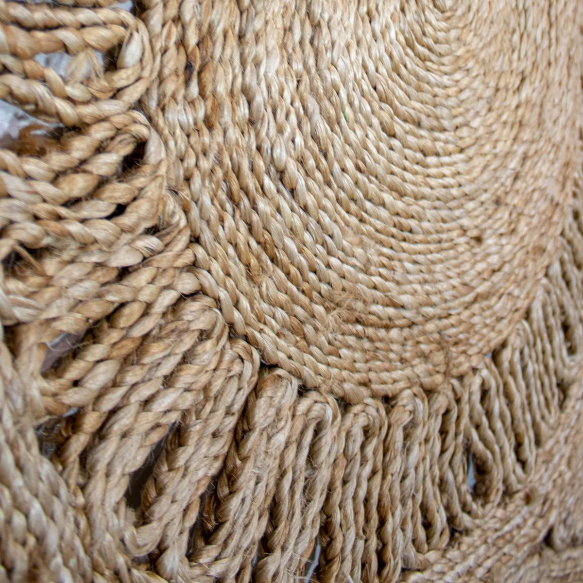Tapis rectangulaire en jute tissé à la main naturel, NOW'S HOME