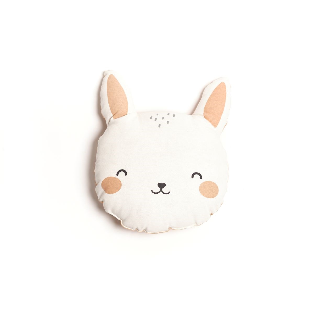 Coussin imprimé animalier coton FUNNY LAPIN rose, TODAY