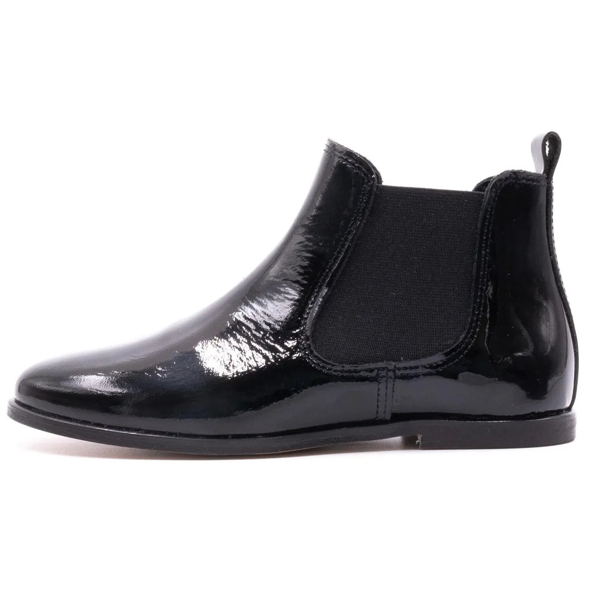 Boots chelsea en cuir vernis GILDAS vernis noir, BONI&SIDONIE