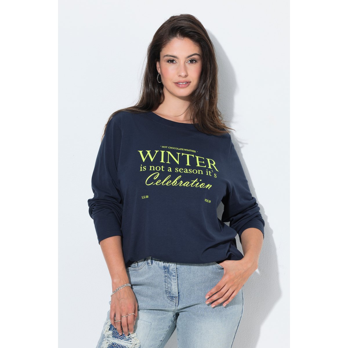 T-shirt classique à col rond et marine, ULLA POPKEN