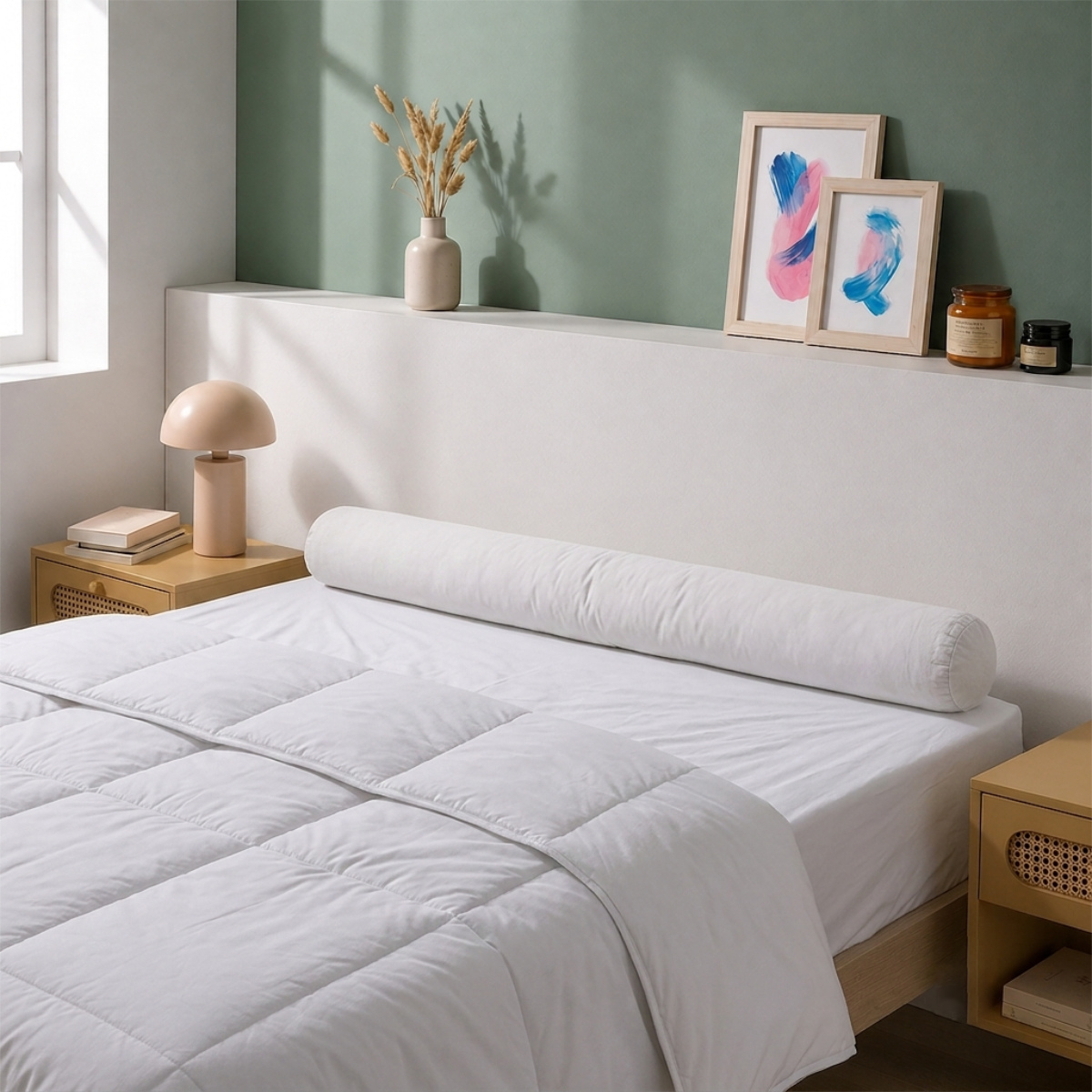 Traversin moelleux ESSENTIEL blanc, BLEU CALIN