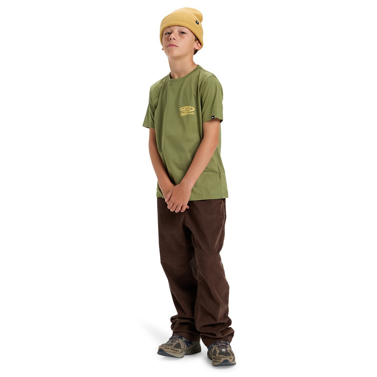 Short Sleeve T-Shirt with Front and Back Print olive green, QUIKSILVER