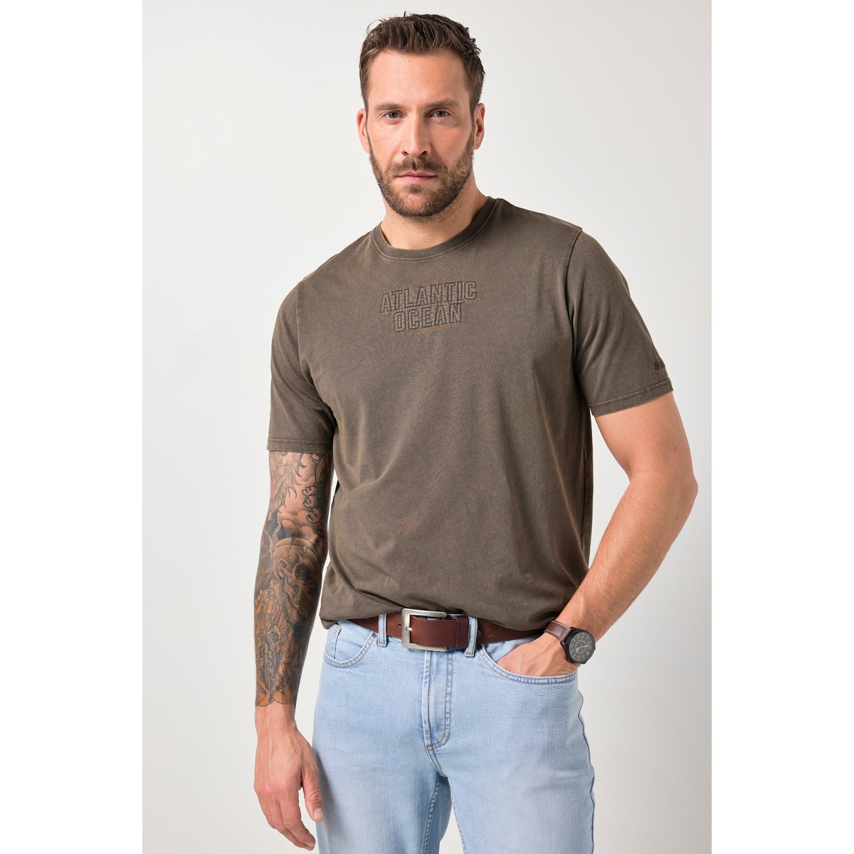 T-shirt esprit vintage noisette, JP1880
