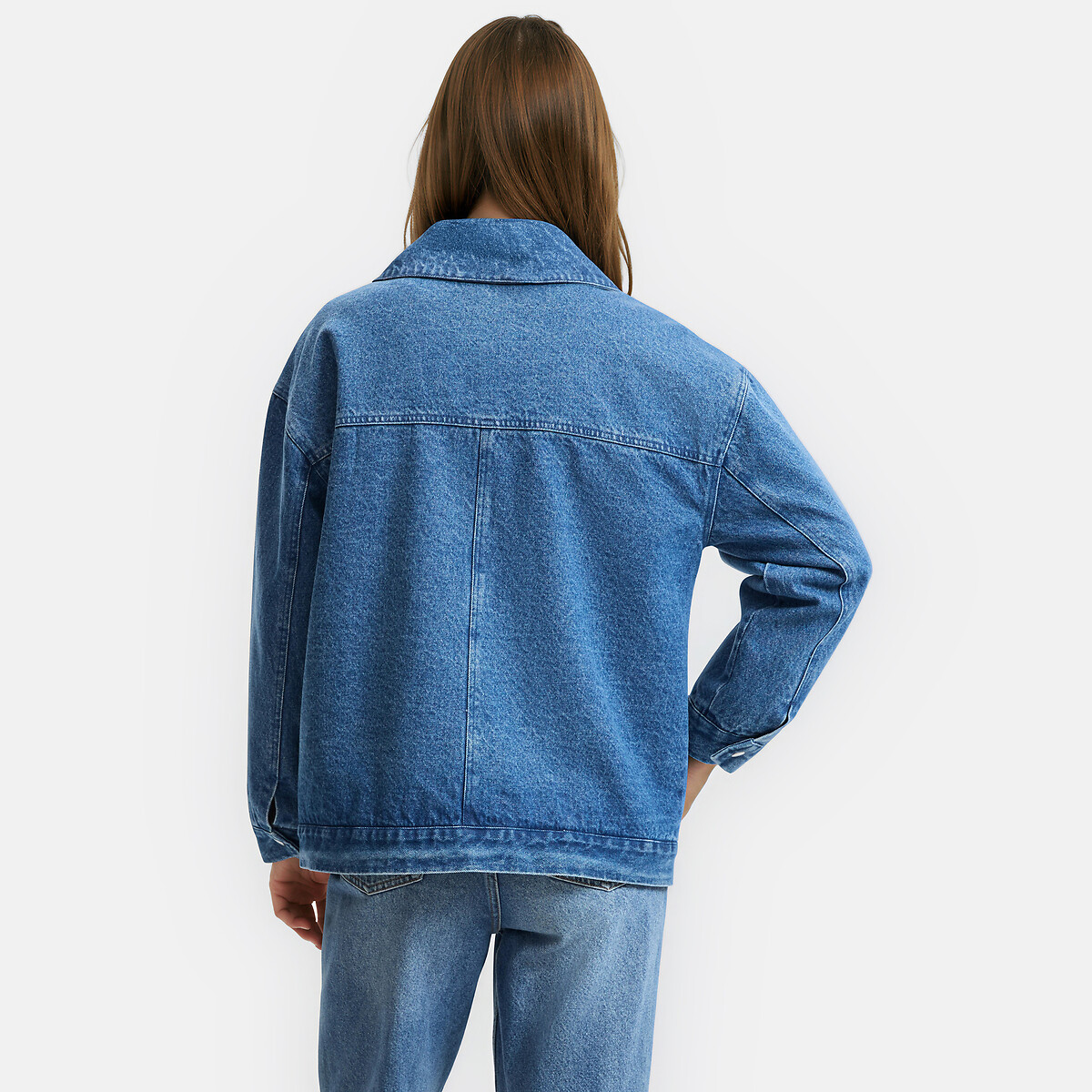 Veste en denim doublée sherpa bleu stone, LA REDOUTE COLLECTIONS