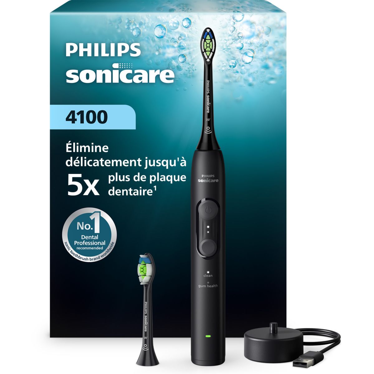 Brosse à dents électrique HX4042/52 Serie 4100 Noire couleur unique, PHILIPS