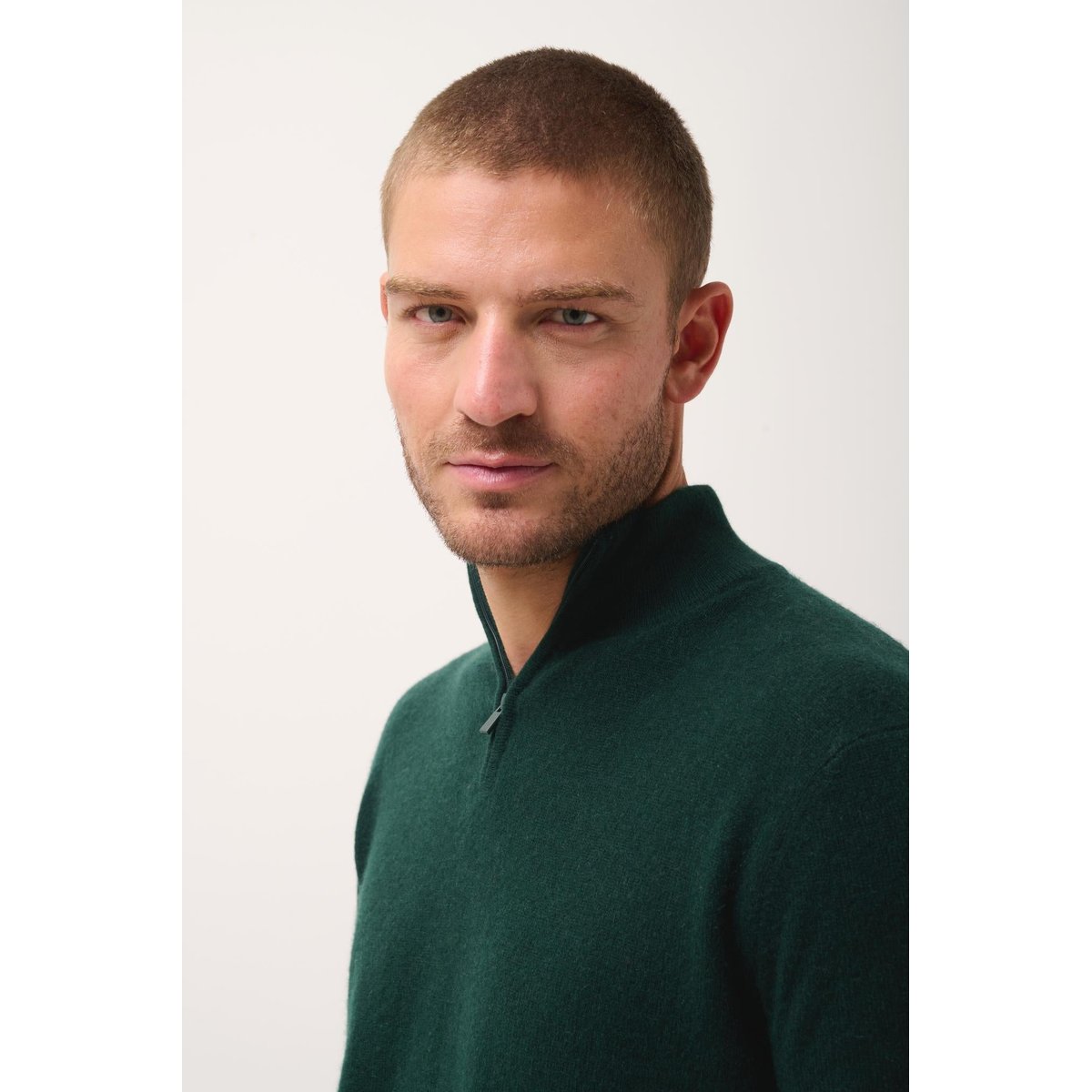 Pull Camionneur Cyprès Bradley vert foncé, JUST CASHMERE