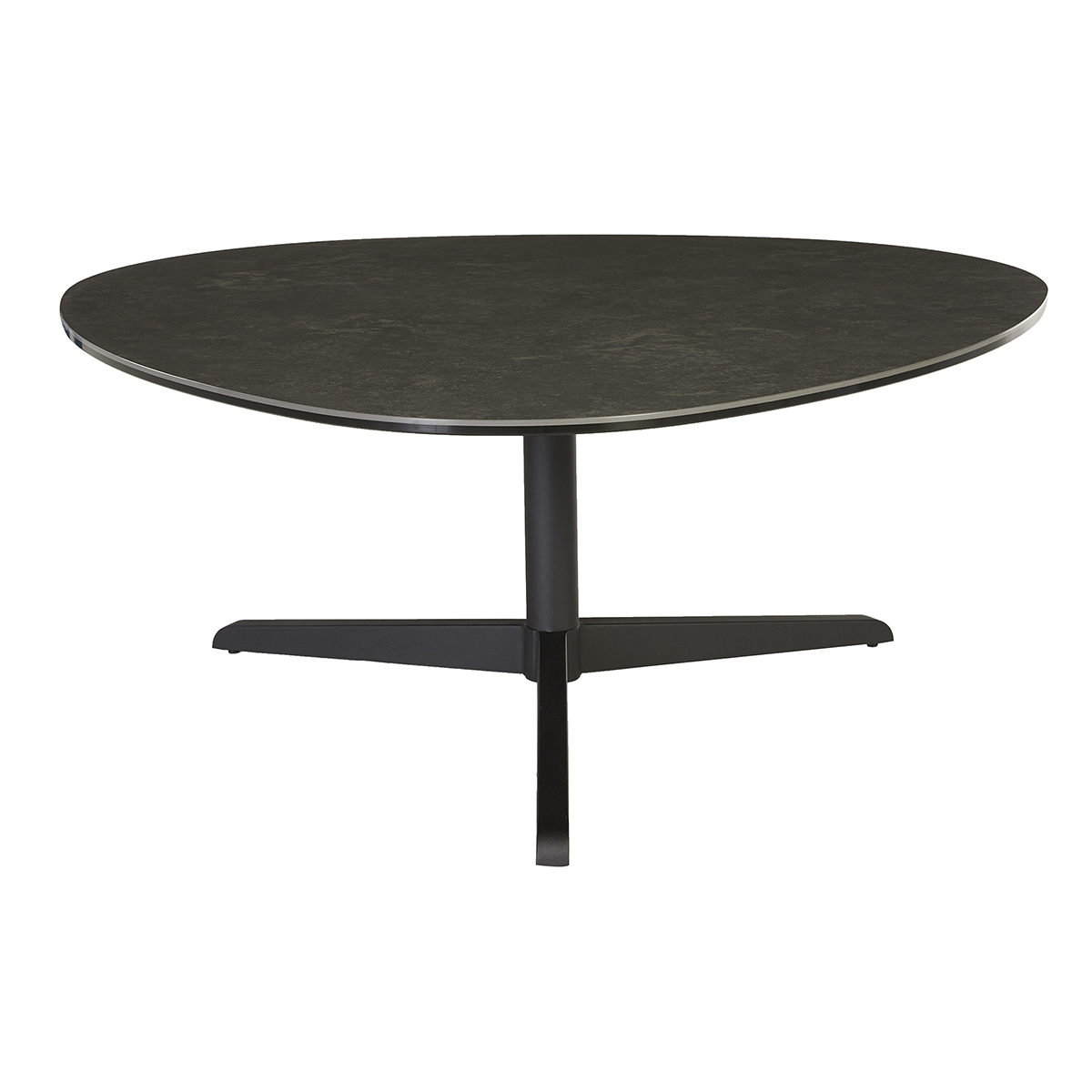 Table basse design en céramique noire et métal L100 cm LEWA noir, MILIBOO