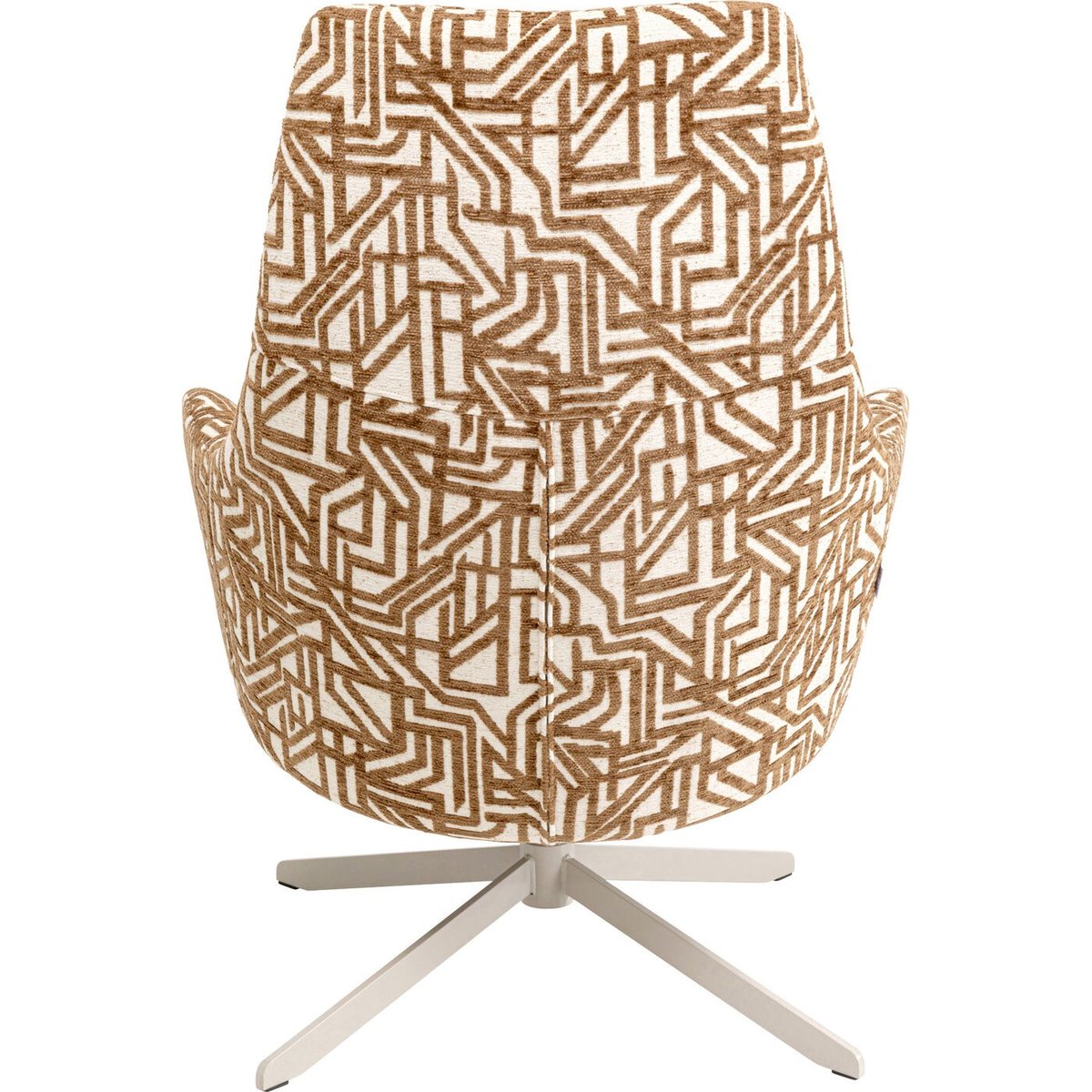 Fauteuil pivotant imprimé labyrinthe, MIMI marron, KARE DESIGN