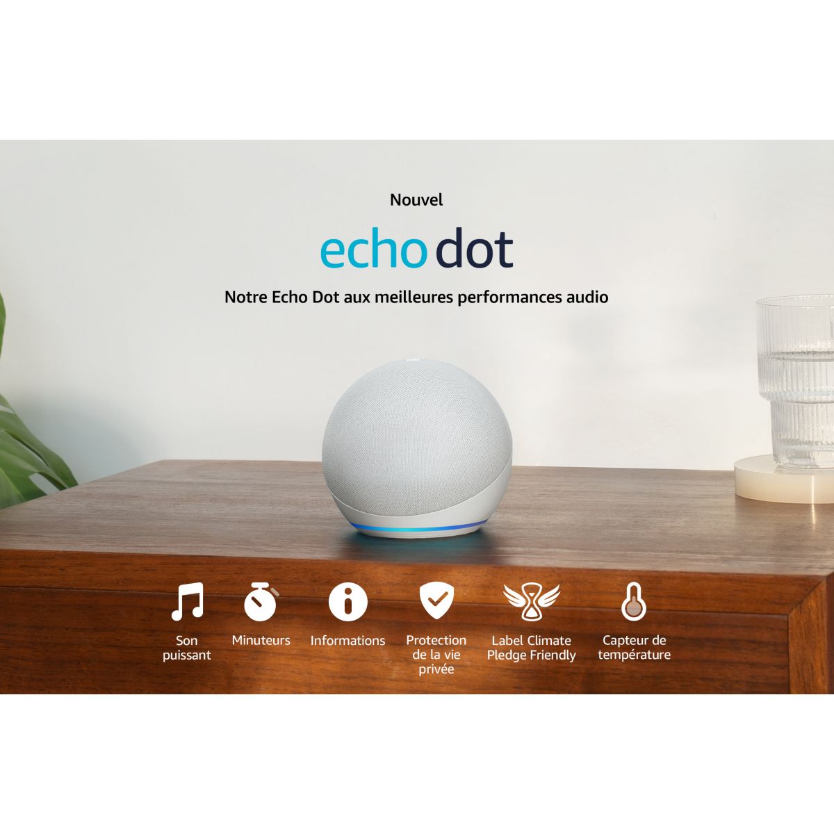 Assistant vocal Echo Dot 5 Blanc blanc, AMAZON