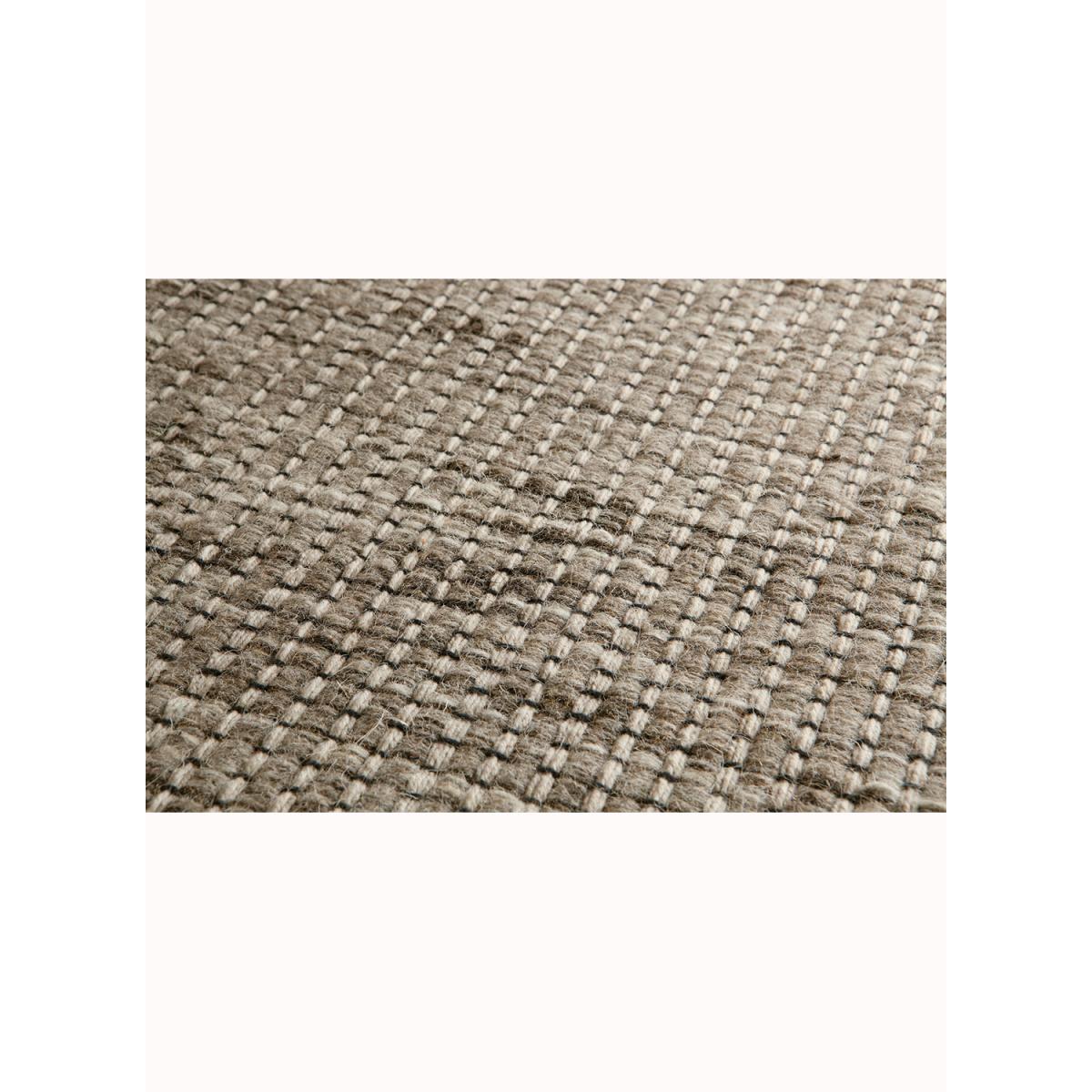 Tapis kilim fait main en laine motif uni LOOK 408 gris, UN AMOUR DE TAPIS
