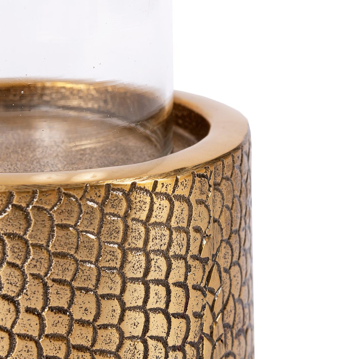 Bougeoir en aluminium CROCO laiton, BAZAR BIZAR