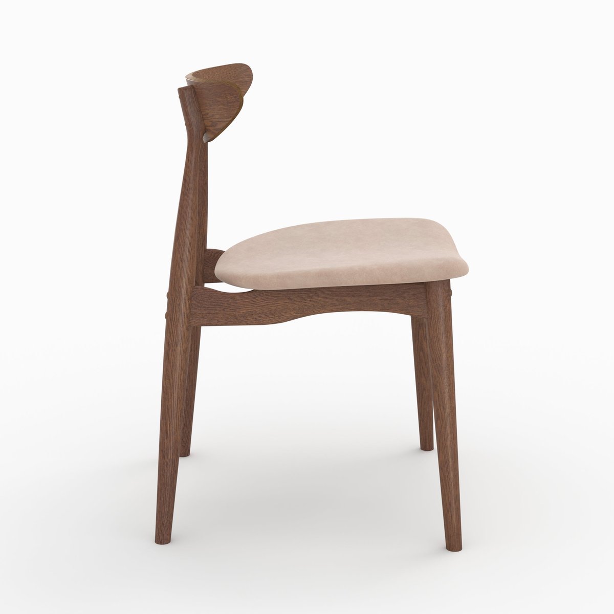 Lot de 2 chaises en tissu d'hévéa - JOSETTE beige, MAISON PAVANE