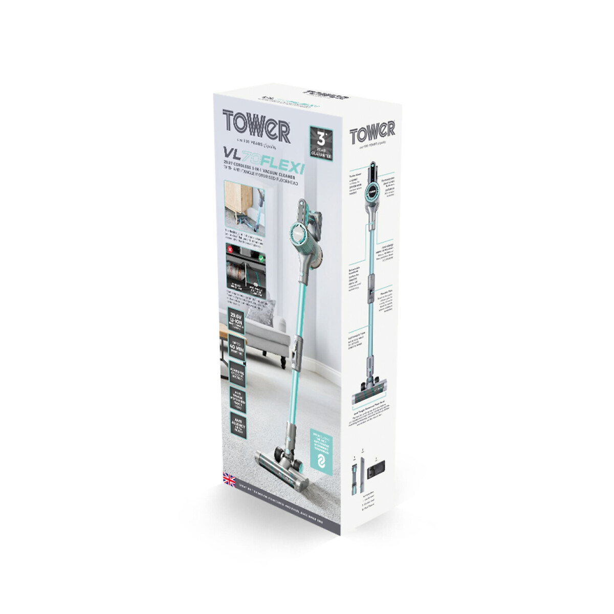 VL70 Flexi Cordless Anti Tangle Vacuum - T513011 blue, TOWER