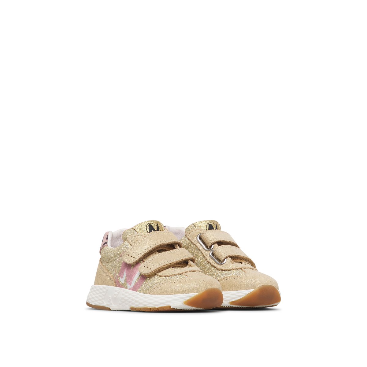 Sneakers en cuir et tissu JESKO 2 VL. platine-blanc-rose, NATURINO