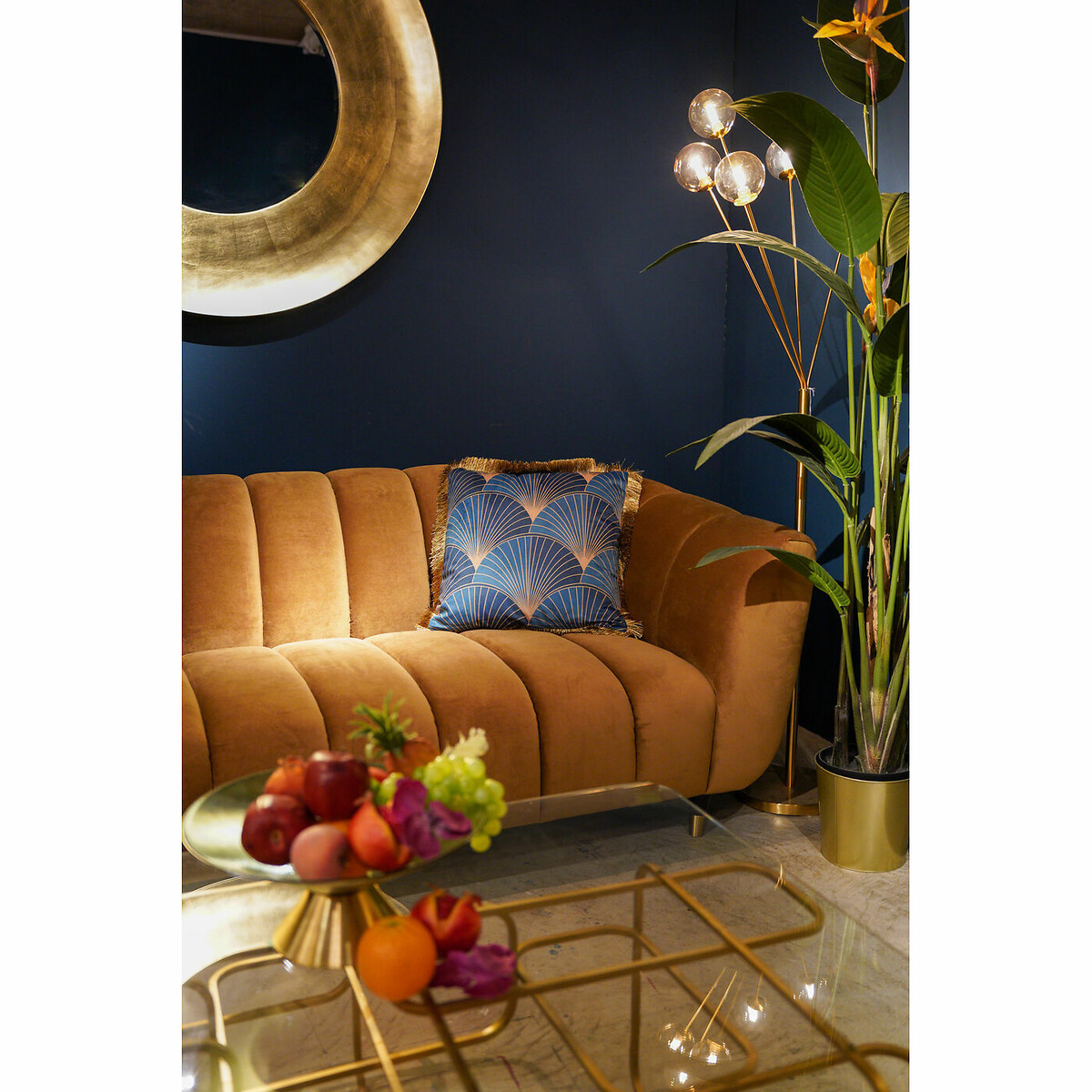 Coussin Leaves Fringe 45x45cm multicolore, KARE DESIGN