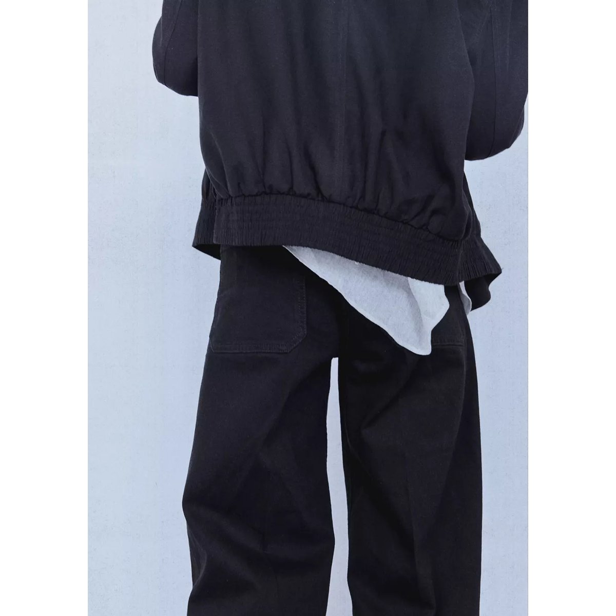 Jean wide leg poches pièce black denim, MANGO