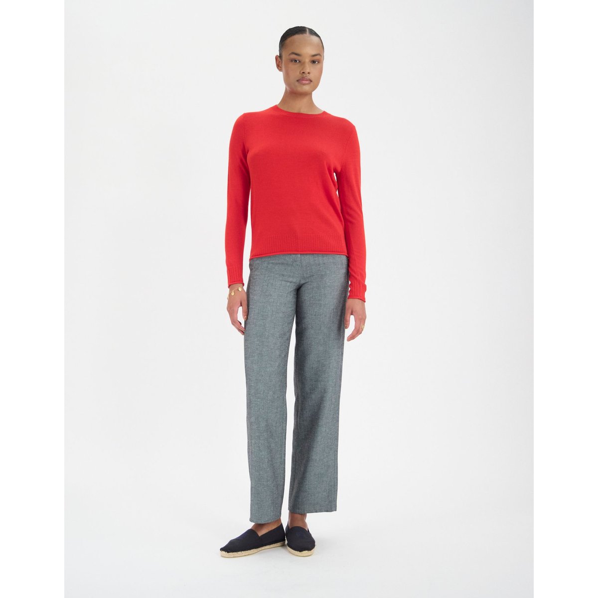 Pull Angelica en coton rouge red, INES DE LA FRESSANGE PARIS