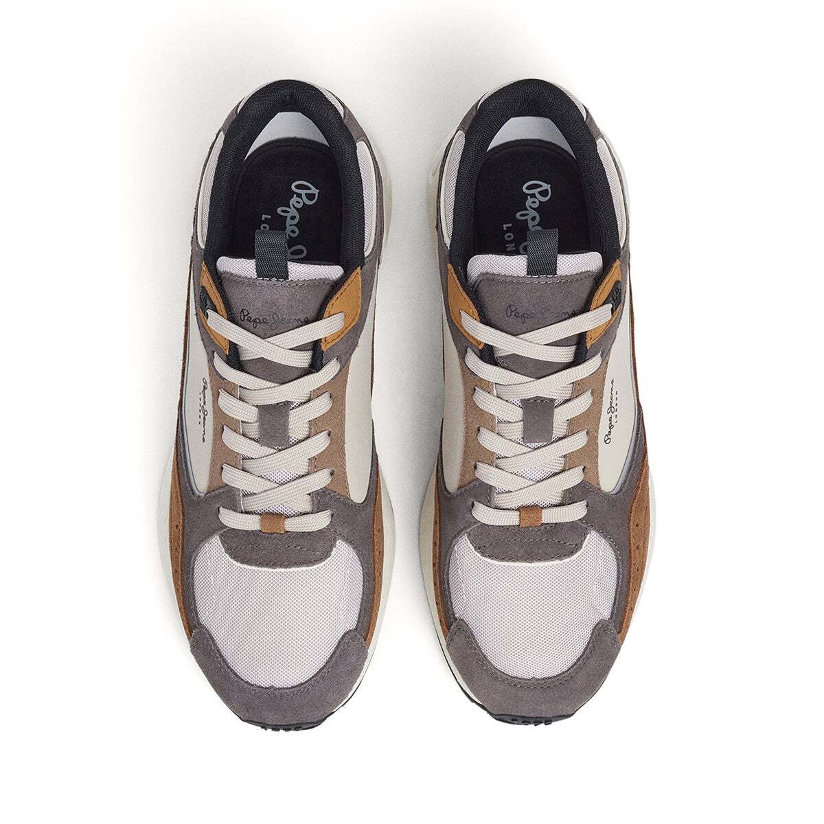 Baskets Avec Détails En Daim- Marlon gris, PEPE JEANS