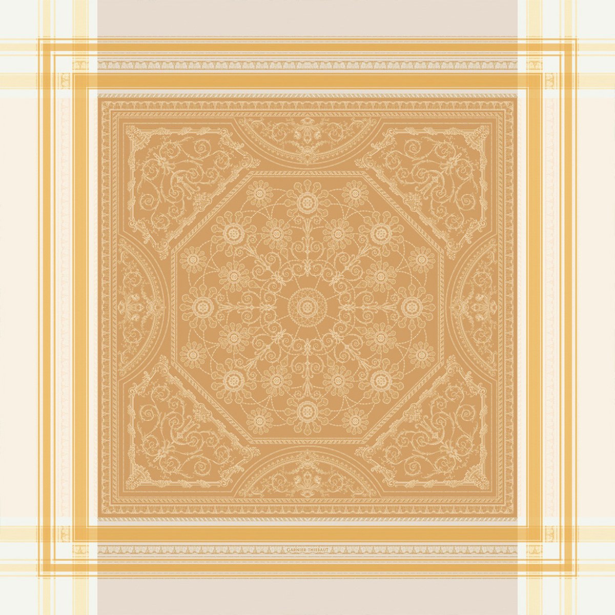 Nappe coton mélangé antitache GALERIE ROYALE reflets d or, GARNIER THIEBAUT
