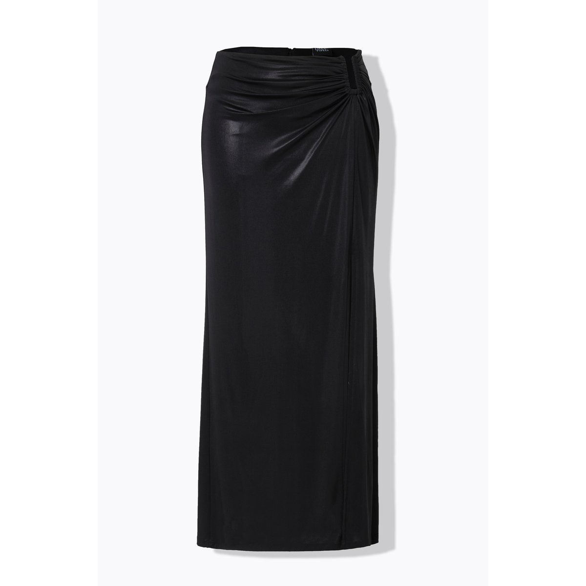 Jupe longue, coupe Slim Fit, taille drapée noir, ULLA POPKEN